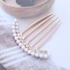 Iaceble Sparkling Wedding Birdal Hair Comb Pearl Crystal Hair Combs Pin Gold Rhinestone Hair Piece Pearl Hair Side Comb Cz Diamond Hair Comb Decorative Accessories For Women(Style 2)