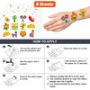8 Sheets (96PCS) Mexican Tattoos Temporary Taco Twosday Theme Birthday Party Decorations Favors Supplies Stickers for Kids Boys Girls Gifts Classroom School Prizes Rewards