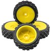 ShareGoo 72mm RC 1/10 On Road Rubber Tires & Wheel Rims 12mm Hex Compatible with Tamiya TT01 Kyosho Fazer Mk2 Traxxas 4Tec 2.0 HSP HPI 1/10 RC On Road Racing & Touring Car(Yellow)