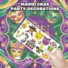 Mardi Gras Temporary Tattoos Fat Tuesday 101 PCS Sticker for Kids Masquerade Celebration, New Orleans, Birthday Decorations, Festival, Carnival Themed Party Favors Supplies Cute Kids Gifts Ideal