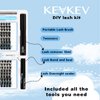 KevKev DIY Lash Extension Kit Eyelash Extension Kit 2 Styles Lash Clusters Kit with 216 Pcs Individual Cluster Lashes Lash Bond and Seal Eyelash Remover Lash Overnighter (Cloudy+Morning, 10-16Mix)