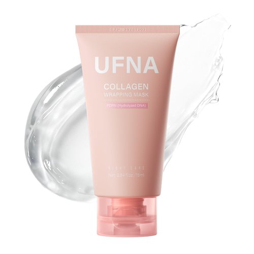 UFNA PDRN Collagen Overnight Wrapping Mask - Facial Firming, Elasticity & Hydration - Hydrolyzed Sodium + Panthenol +Niacinamide for Reduce Dullness & Promote Smoother Skin Texture - 75ml