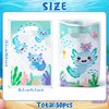 3sscha 50Pcs Blue Axolotl Party Favor Bag - Amphibian Themed Waterproof Goodie Bag with Die Cut Handles Reptile Animals Water Plants Plastic Gift Bags for Kids Birthday Baby Shower Decors Supplies