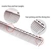 Cgbarber Professional Aluminum Hair Combs Set: Long Cutting Comb, Short Styling Comb, Handle Comb, and Tail Comb (Silver)