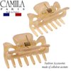 Camila Paris CP3047 French Hair Clip for Women, 1.5 inch Set of 2 Beige Girls Hair Claw Clips Jaw Fashion Durable Styling Hair Accessories for Women, Strong Hold No Slip Grip, Made in France