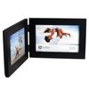 Malden Double Horizontal 4x6 Picture Frame - Wide Real Wood Molding, Real Glass - Black