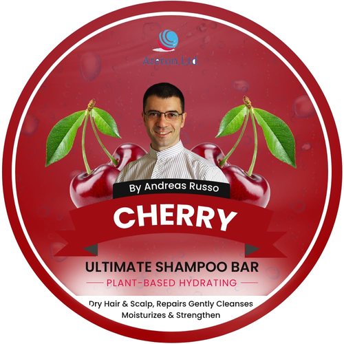 HandMade Solid Shampoo Bar – Natural Shampoo Bar and conditioner For Dry Hair, Hair Nourishment, Prevents Spilt Ends With Plant Based Hydrating SLS Free Shampoo Bar (Cherry)