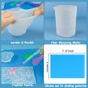 Creahaus Silicone Measuring Cups Tool Kit for Resin, Non-Stick 250 & 100ml Epoxy Mixing Cups, Reusable Resin Supplies with Silicone Mat, Stir Sticks, Pipettes, Cups for Resin, Molds, Jewelry Making