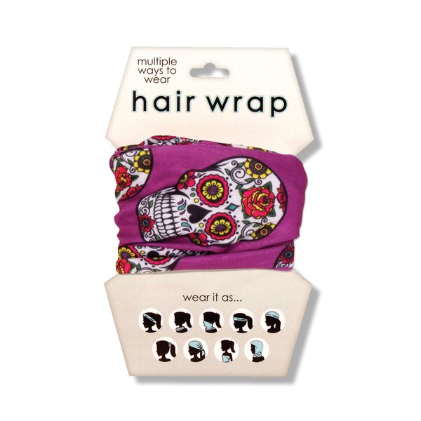 Spoontiques Hair and Face Wraps - Multifunctional Bandanna - Headband - Scarf - Neck Gaiter- Balaclava - Sugar Skull