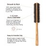 Boar Bristle Round Brush [ Made in Japan ] 100% Natural Boar Bristle Hair Brush for Styling, Separating, Shaping and Blow-Drying for Women and Men (Round Brush)