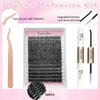 Lash Extension Kit with 300 Pcs 50D Eyelash Clusters, Bond and Seal and Lash Applicator Tool D Curl 8-16mm Mix DIY Individual Lashes for Beginners Self Application DIY at Home, by Yaiseiko
