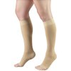 Truform Short Length 30-40 mmHg Compression Stockings for Men and Women, Reduced Length, Open Toe, Beige, Medium
