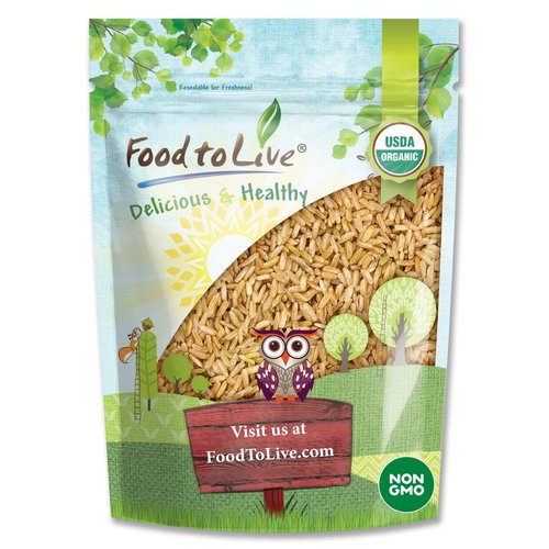 Organic Brown Basmati Rice, 2 Pounds – Non-GMO, Whole Grain, Long-Grain Rice Variety, Fragrant, Kosher, Vegan, Bulk. Less Starch Content. High in Dietary Fiber. Great for Making Stir-Fries, Curries