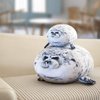 Seal Pillow, Kawaii Chubby Blob Seal Plush Pillow Stuffed Cotton Plushies Animal Toy Cute Ocean Pillow (Small)