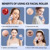 Ice Roller for Face and Eye, Silicone Ice Facial Roller Ice Holder, Face Ice Mold Skin Care, Face Icers Reusable Ice Cube Roller for Shrink Pores Anti Wrinkle Reduce Puffiness, Blue