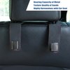 Amooca Car Seat Back Hook Universal Auto Storage Hanger Suede with Metal Car Seat Organizer for Handbag Purse Coat Umbrellas Grocery Bags 2 Pack Black