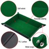 SIQUK Double Sided Dice Tray Folding Rectangle PU Leather and Dark Green Velvet Dice Holder