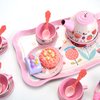PowerTRC Tea Set for Little Girls, 48 Pcs Princess Tea Party Set for Toddlers 3 4 5 6 7 8 Years Old Girl Pretend Toys Birthday Gift with Tin Tea Set, Utensils, Desserts & Carrying Case