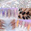 2880pcs SS3 1.3mm Crystals AB Nail Rhinestones Round Flatback Nail Art Glass Gems Beads Stones for Nails Decoration Jewels Accessories Crafts Eye Makeup Clothes Shoes (2880Pcs SS3)