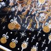 8 Sheets Glitter Christmas Nail Art Stickers Decals Self-Adhesive Holiday Gold Snowman Snowflake Winter Nail Supplies Nail Art Design Decoration Accessories