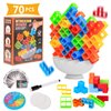 70 PCS Tower Stack Game, Balance Stacking Toys Tetra Tower Games for Adults & Kids, Stack Attack Building Blocks for Party, Travel, Team Building, Gifts for Families, Boys and Girls