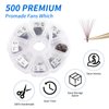 Volume Lash Extensions 10D Brown Premade Fans 500 PCS 0.07mm 9-16mm Mixed C/D Curl Short Stem Premade Volume Eyelash Extensions Pointed Base Fans by WENDY LASHES (500PCS-10D-0.07-D, 9-16mm MIXED)