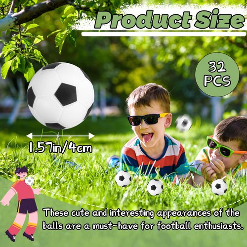 32 Pcs Soccer Stress Ball,Mini Stress Balls for Soccer Party Favors,Small Squeeze Soccer Ball Foam Sports Balls for Kids,Stress,Anxiety Relief,Fidget Toys,Ball Games