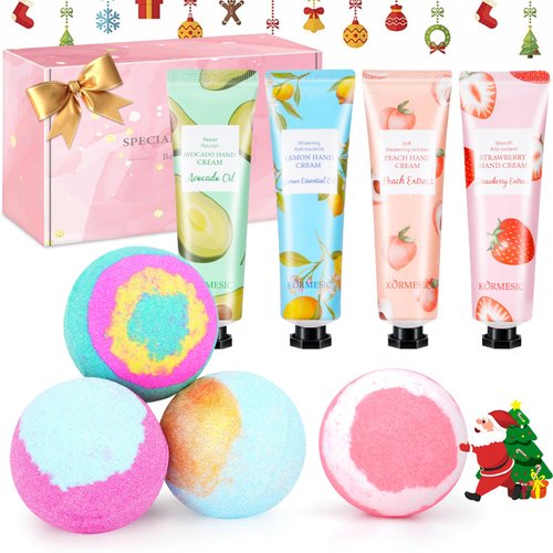 Spa Gift Baskets for Women, Bath Sets for Women Gift, Unique Bath Bombs and Hand Lotion Set, Mom Birthday Gifts, Christmas Gifts for Corworkers, Self Care Bath gifts, Relaxing gifts for Adults Teacher