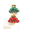 small mini metal jeweled antique bronze hair claw clip Set A (Primary color: Red)