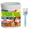 GOODTAKE Pure Tung Oil, Premium Tung Oil Finish with Brush, Pure Tung Oil Wood Sealer for Unfinished Bare Wood, Such as Wood Floors, Wood Furniture Indoor and Outdoor Projects (8 Fl Oz)