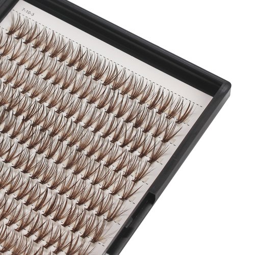 Dedila Grafting 20Roots Brown Color Makeup Cluster Eyelashes Thickness 0.07mm D Curl Individula False Eyelashes Dramatic 3D Volume Eye Lashes Extensions 10-20mm to Choose (15mm)