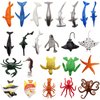 LLMSIX 24 Pieces Sea Animal Toys，Sea Creatures Mini Plastic Ocean Toys Realistic Ocean Sea Animals Bath Toys Ocean Animal Figures for Beaches Bathtubs Aquariums Schools