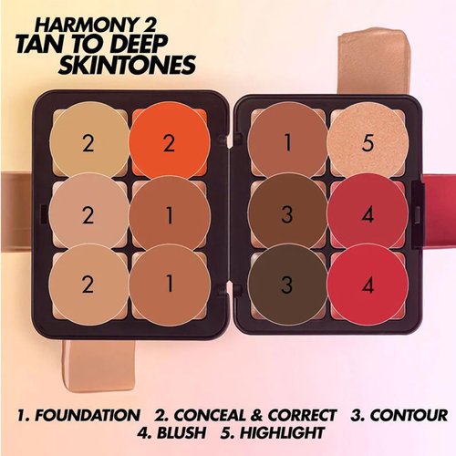 MKNZOME 12 Color Contour Palette, Bronzer, Blush, Highlighter Face Palette with Makeup Brushes, Matte and Glow, Makeup Palette Contour Kit for Conceal Dark Circles Correct Discolorations