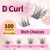 Cluster Lashes Wispy Individual Lash Extensions D Curl Natural Lash Clusters 10-16MM 100 Pcs DIY Eyelash Extension Reusable Eyelash Clusters at Home by MLEN DIARY