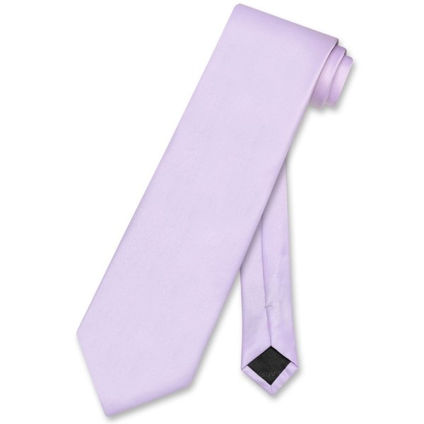 Vesuvio Napoli NeckTie Solid Lavender Purple Color Men's Neck Tie, Lavender Light Purple, One Size