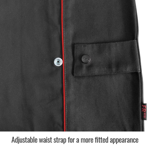 BSX BX9C Black W/Red Flames Cotton Welding Jacket - XL