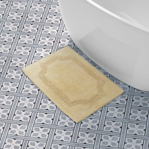 Laura Ashley Reversible Cotton 17 x 24 in. Bath Mat, Yellow