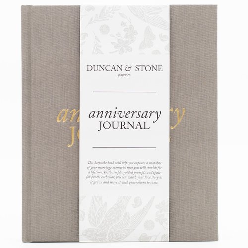 Wedding Anniversary Journal (Taupe, 189 Pages) by Duncan & Stone - Anniversary Book for Couple - Marriage Memory Book & Photo Album - Unique Wedding Gifts for Couple
