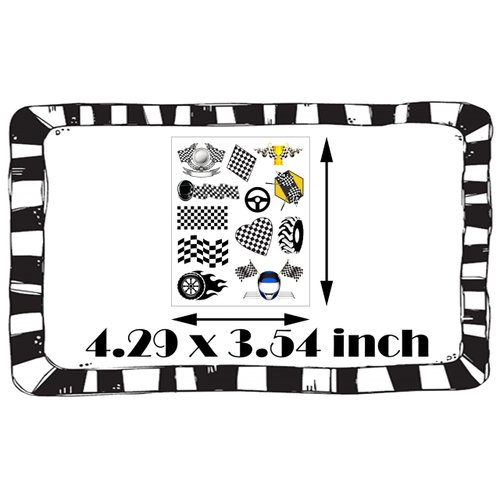 OriniPlay 320 Checkered Racing Car Flag Tattoos Temporary Stickers Suitable for Racing Car Dirt Bike Motocross Themed Birthday Party Favors Supplies Decorations Goodie Bag Stuffers 30 Sheets