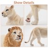 Toymany 6PCS White Lion Figurines with Lion Cubs, 2-5" Jungle Animals Figures Realistic Family Set Includes Baby Lions, Educational Toy Cake Toppers Christmas Birthday Present for Kids