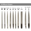 YAKAMOZ 10Pcs Mini Diamond Metal Files Set Micro Round Needle File Triangular Square Flat Riffler File Kit Wood Stone Glass Jewelry Fine File Tools for Jewelers Crafts Hobbies - 3x140mm