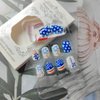 Sutaozhi Short Square Fake Nails 4th of July Press on Nails Independence Day Day False Nails with Fireworks Letter USA Flag Design Patriotic Glue on Nails Red Glossy Acrylic Nails for Women Girl 24Pcs