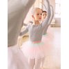 Daydance Knit Black Girls Ballet Sweaters Pullover Boat Neck Dance Crop Top for Leotards, A Size Up