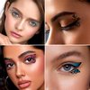 Konsait 24 Sheets Face Eye Tattoos Temporary Eyeshadow Stickers Black Lace Temporary Tattoos for Women Girls Eyeliner Stickers Tattoo Makeup for Halloween Christmas Birthday Masquerade Party