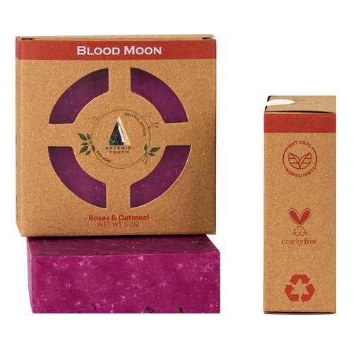 Artemis Touch Natural Artisan Bar Soap Cold Pressed 5 oz - Blood Moon (Roses & Oatmeal)