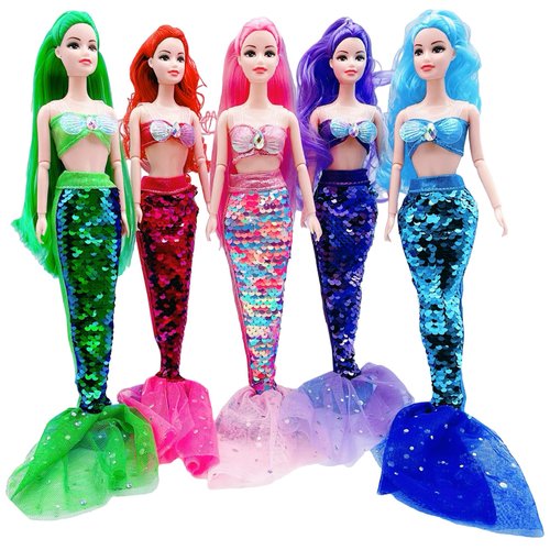 UNICORN ELEMENT 5 Pcs 11.5 Inch Girl Doll Mermaid Tail Clothes and Doll Accessories Mermaid Tail Summer Dress Swimsuit Bikini for 11.5 Inch Girl Doll（NO Doll