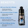 Men’s Black Beard Dye 3 In 1 For Gray Coverage, 10 Minutes Mustache Dye Beard Shampoo for Men, Simpler Root Touch Up & Facial Hair Color, Beard Wash & Conditioner, Long Lasting Beard Tint 200ml