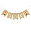 Woodland Fox Baby 1st Birthday Banner,Jute Burlap Animal ONE High Chair Banner for Boys Girls First Birthday Party Decorations Supplies