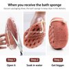 BAIMEI Bath Sponge, Sponge Loofah Body Scrubber, Shower Pouf Cleaning Loofahs Sponge, Shower Use Sponge (Pink Grey)