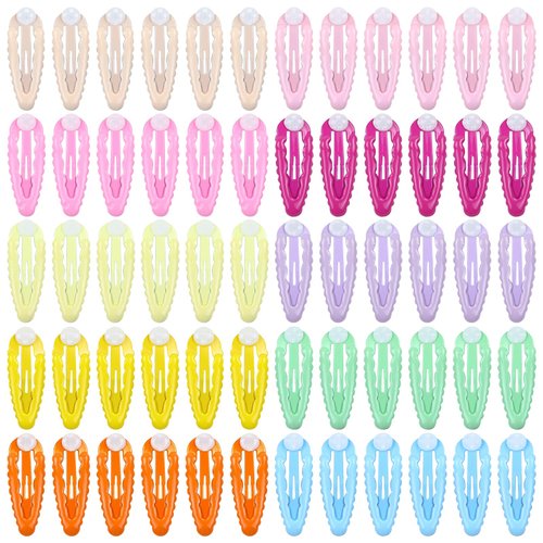 Lawie 60 Pack 5cm 2 Inch Small Colorful Candy Flat Round Glue Pad Snap Hair Clips for Crafting Hair Barrettes Hair Pins Crafts DIY Ornaments Hair Jewelry Making Decorative Hair Accessories for Girls
